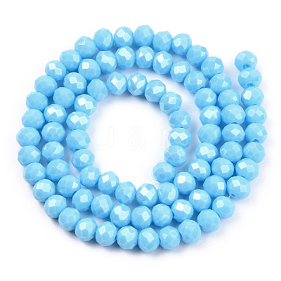 Electroplate Glass Beads Strands EGLA-A034-P8mm-A06-1