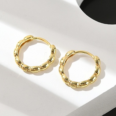 Brass Huggie Hoop Earrings EJEW-L231-33G-1