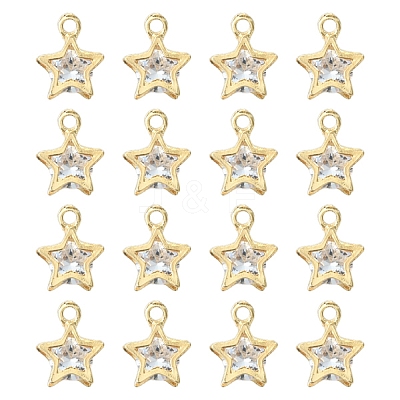 20Pcs Alloy Clear Cubic Zirconia Charms FIND-YW0008-27-1