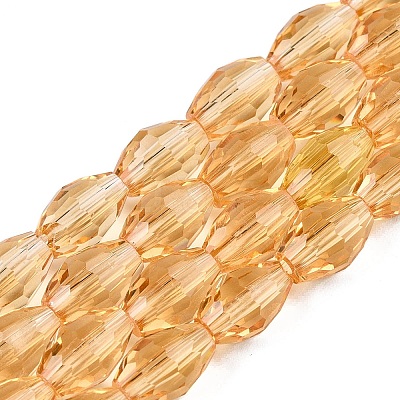 Transparent Glass Beads Strands EGLA-A037-T6x8mm-D05-1