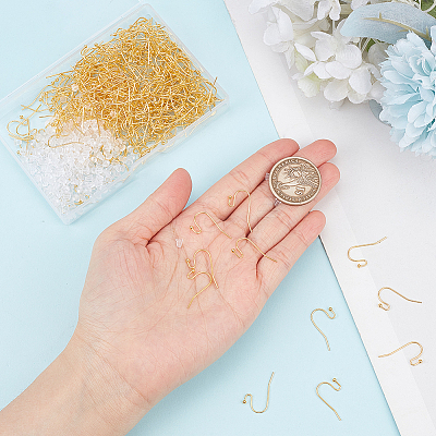 300Pcs Brass Earring Hooks KK-SP0001-35G-1