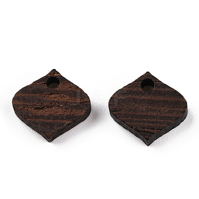 Natural Wenge Wood Rhombus Charms WOOD-T023-27-1