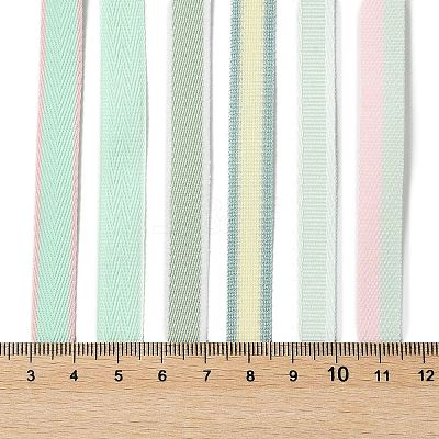 18 Yards 6 Styles Polyester Ribbon SRIB-Q022-F06-1