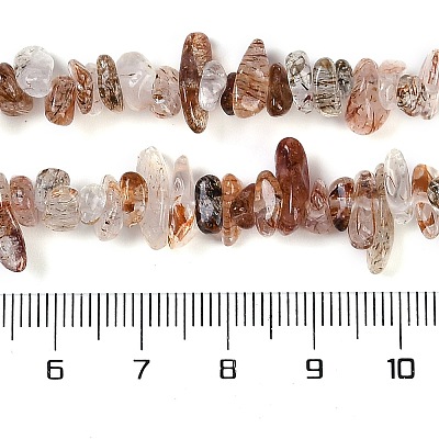 Natural Black Gold Rutilated Quartz Beads Strands X-G-G905-20-1