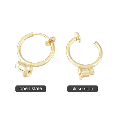 Brass Clip-on Earring Converters Findings KK-T038-243G-1