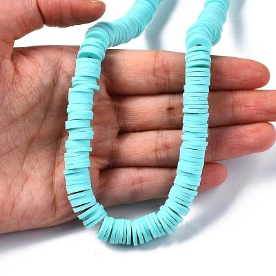 Flat Round Handmade Polymer Clay Beads CLAY-R067-10mm-20-1