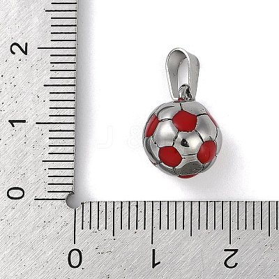 Trendy Necklace Findings 304 Stainless Steel FootBall/Soccer Ball Pendants STAS-L012-B01P-04-1