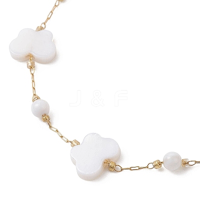 Natural Shell Beads Link Bracelets BJEW-JB13121-1