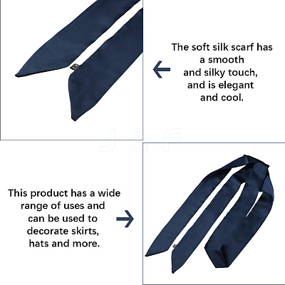 Long Polyester Silk Scarf for Women Girls AJEW-WH20042-77E-1
