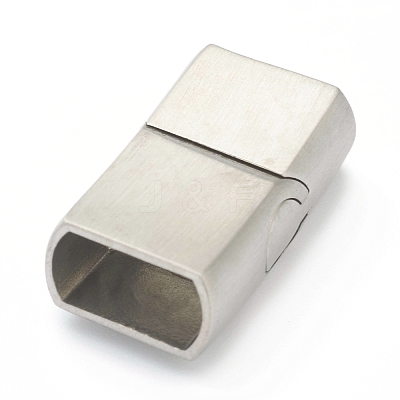 Tarnish Resistant 304 Stainless Steel Magnetic Clasps with Glue-in Ends STAS-B017-09P-1