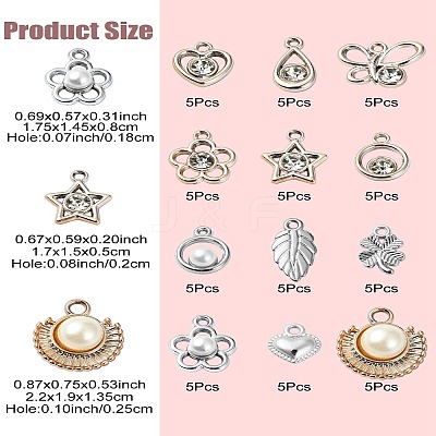 12 Styles ABS Plastic & CCB Plastic Pendants KY-YW0001-67-1