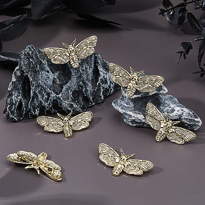 6Pcs Gothic Alloy Lapel Pins for Backpack Clothes JEWB-FH0002-83AG-1