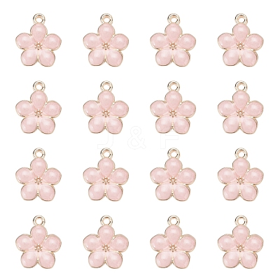 Light Gold Plated Alloy Enamel Pendants X-ENAM-R136-17C-1
