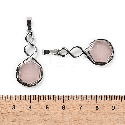 Natural Rose Quartz Pendants G-F777-05P-08-1