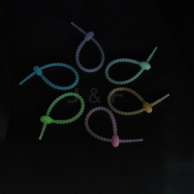 Luminous Silicone Cable Zip Ties AJEW-P104-01C-1