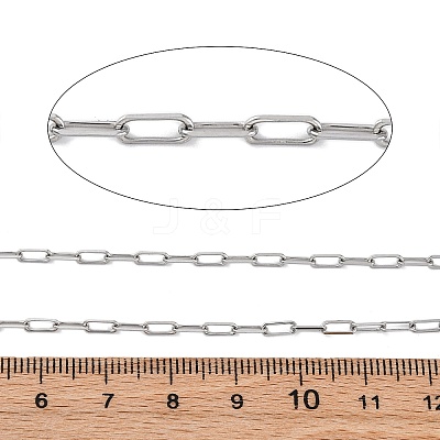 304 Stainless Steel Paperclip Chains CHS-M009-06P-01-1