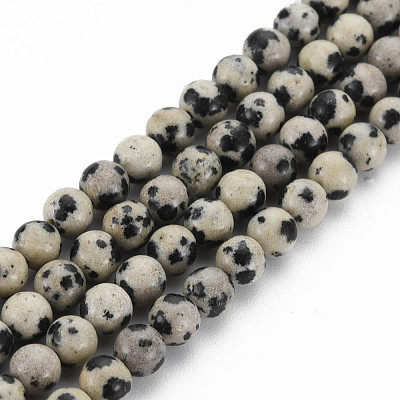 Natural Dalmatian Jasper Bead Strands G-R345-4mm-51-01-1