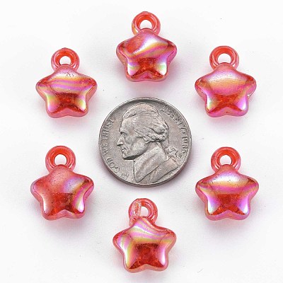 Transparent Crackle Acrylic Pendants MACR-S373-63-L03-1