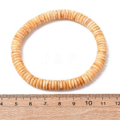 Natural Amber Beaded Stretch Bracelets for Women Men BJEW-D462-02A-1