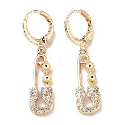 Golden Brass Dangle Leverback Earrings EJEW-L269-016G-04-1