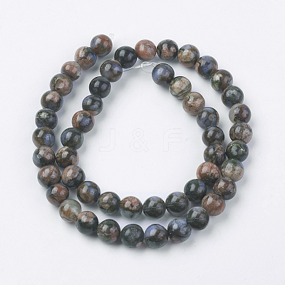 Natural Glaucophane Beads Strands G-F560-8mm-C01-1