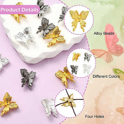 40Pcs 4 Colors Alloy Beads FIND-CJ0005-32-1