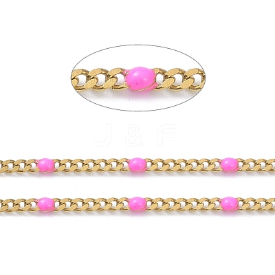 Ion Plating(IP) 304 Stainless Steel Enamel Curb Chains CHS-P013-01G-07-1