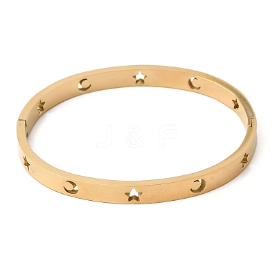 304 Stainless Steel Hinged Bangles for Women BJEW-D408-20G-1