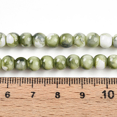 Baking Paint Glass Beads Strands X-DGLA-N003-6mm-C06-1