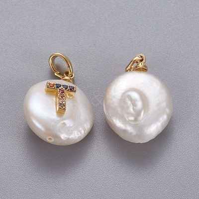 Natural Cultured Freshwater Pearl Pendants KK-L187-B-01T-1