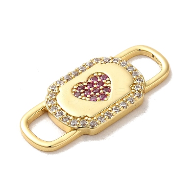 Brass Cubic Zirconia Connector Charms KK-M278-01A-G-1