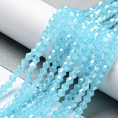 Imitation Jade Electroplate Glass Beads Strands EGLA-A039-J4mm-B03-1