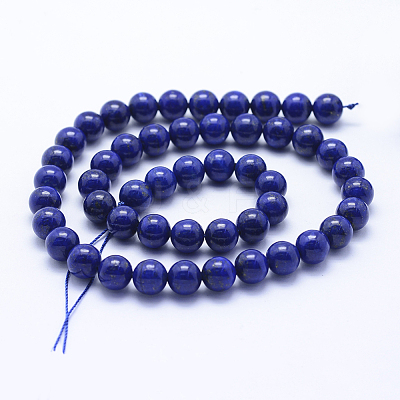 Natural Lapis Lazuli Beads Strands G-P342-01-8mm-A-1