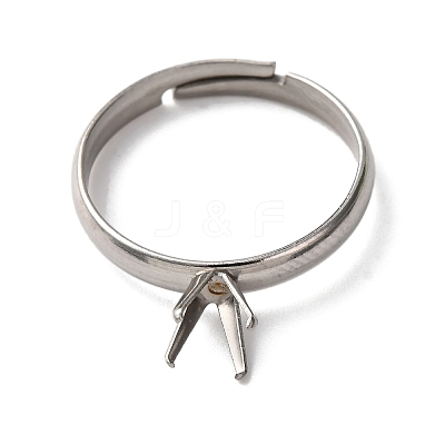 304 Stainless Steel Cuff Ring Components STAS-D372-01P-04-1