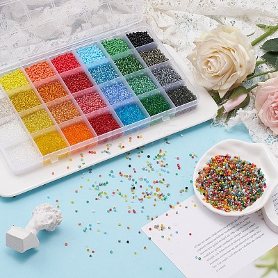 22400Pcs 28 Colors 12/0 Glass Seed Beads SEED-YW0001-84-1