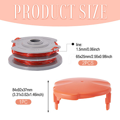 2 PCS Strimmer Spool Line and one Cap Compatible with Flymo FLY021 Grass Cutter Trimmer Wire FIND-TAC0027-31-1
