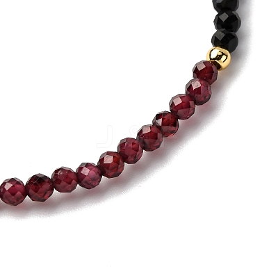 3Pcs Natural Cultured Freshwater Pearl & Black Onyx & Garnet & Amazonite Beads Stretch Bracelets Sets BJEW-JB12365-1