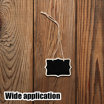28Pcs 2 Styles Blank Wooden Mini Chalkboard Signs AJEW-DR0002-59-1
