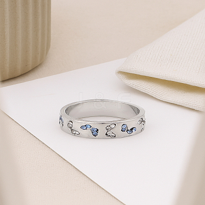 1Pc Alloy Rhinestone Finger Rings RJEW-LP0003-60-1