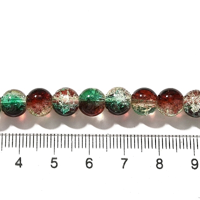 Christmas Theme Crackle Glass Beads Strands CCG-C002-8mm-04-1