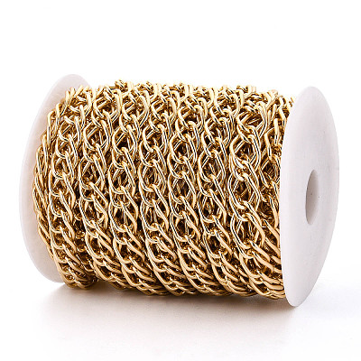 Aluminium Two Tone Rhombus Link Chains CHA-N004-05G-1