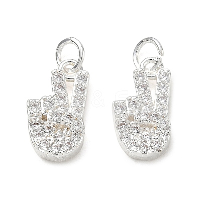 Brass Micro Pave Clear Cubic Zirconia Pendants CU-CBA3F77-06S-1