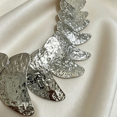 Alloy Hammered Wing Bib Necklaces for Women WGDE902-02-1