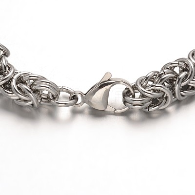 Tarnish Resistant 304 Stainless Steel Byzantine Chains Bracelets X-STAS-L149-14-1