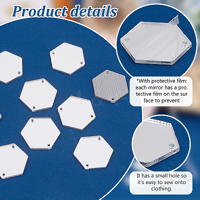 200Pcs Mirror Effect Acrylic Sew on Rhinestone DIY-PH0021-95E-1
