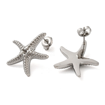 Non-Tarnish 304 Stainless Steel Stud Earrings Findings STAS-G317-08P-1