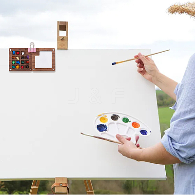 2Pcs 2 Styles Wood Magnetic Flip Top Paintbox AJEW-DC0001-26-1