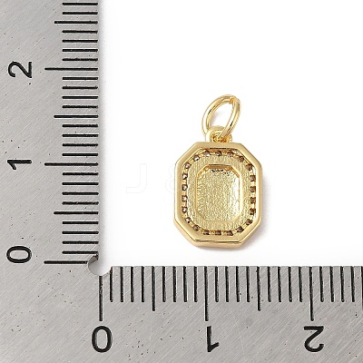 Real 18K Gold Plated Brass Micro Pave Clear Cubic Zirconia Pendants KK-L216-002G-L-1
