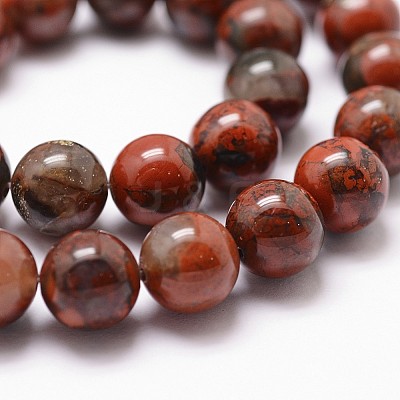 Natural Brecciated Jasper Bead Strands G-D840-67-8mm-1