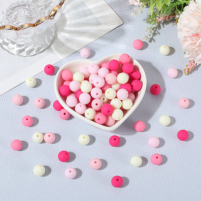 Rubberized Style Imitated Silicone Acrylic Beads MACR-PA0001-06C-01-1